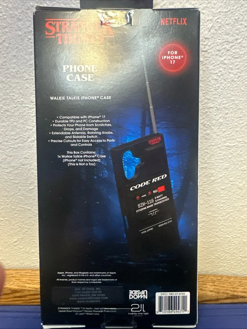 Stranger Things 'Code Red' Walkie Talkie Phone Case - Black & Red